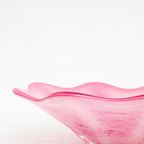 Roze Golvende Vintage Schaal - Art Glass thumbnail 3