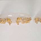 2 Vintage Wandlamp Murano Glas Bowl Goud Hout Regency '70 thumbnail 12