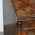 Mooie Grote Antieke Eikenhouten Secretaire/ Ladekast Wortelnotenhout Gefineerd Uit Eind 18e Eeuw thumbnail 13