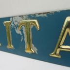 Marita, Vintage Metalen Naambord Van Schip, Boot thumbnail 10