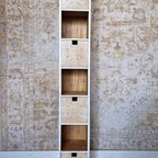 Boho Stijl Kast In Hout Met Witte Patronen/ Moder Look Kastje thumbnail 5