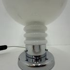 Vintage Space Age Table Lamp Opaline And Chrome , 1970’S thumbnail 4
