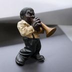 Vintage Beeldje Muzikant – Trompettist In Retro Stijl thumbnail 6