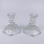 Set Glazen Kandelaars 8Cm Hoog - Glas Kaarshouder- Kerst thumbnail 4