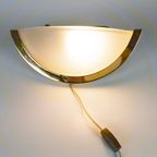 Herda Holland - Wandlamp - Hollywood Regency - Messing - Gesatineerd Glas - 80'S thumbnail 4