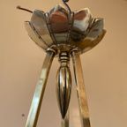 Plafondlamp Lamp 3 Arms Art Deco Jaren 30 Matglas Frans thumbnail 13