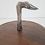 Vintage Verzilverd Wildzwijn Serveerschaal Dienblad Hout ’70 thumbnail 10