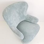 Vintage Artifort Fauteuil Licht Blauwe Ribstof Theo Ruth thumbnail 8