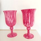 Nieuw: Barbie Roze Mondgeblazen Zomerbloemen Italy Murano Art Di Marco Kelk Vazen thumbnail 2