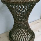 Rotan Diabolo Bijzet Plantentafel Vintage Jaren 60-70 thumbnail 5