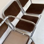 Vier Vintage Buisframe Stoelen Met Bruine Velour Stof thumbnail 10