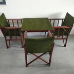 Unieke En Zeldzame Jaren 50 Green Brothers 'foldable' Regisseursstoelen Bridge Tafelset thumbnail 14