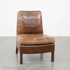 Karakteristieke En Zeer Comfortabele Rundleren Fauteuil/lounge Chair Met Een Uniek Design thumbnail 2