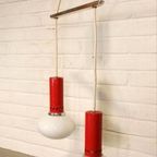 Vintage Cascade Hanglamp Met 2 Glas En Metaal Lampen thumbnail 8