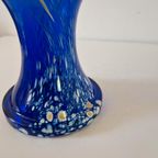 Mondgeblazen Vintage Blauwe Vaas Murano Stijl thumbnail 12