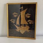 Chinoiserie Vintage Stro Art - Zeilboot thumbnail 3