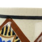 Abstracte Belgische Art Deco Vaas Amc Wit Blauw Zwart Craquelé Aardewerk thumbnail 3