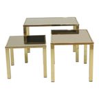 Hollywood Regency Nesttafels Belgo Chrom 23kt Goud Verguld thumbnail 9
