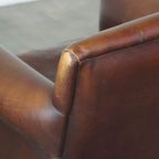 Strak Afgewerkte Fauteuil/ Armchair Gemaakt Van Schapenleer thumbnail 12