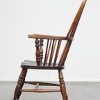 Charmante, Antieke Engelse Highback Windsor Eetkamerstoel Met Een Prachtig Patina thumbnail 6