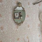 Antieke Messing Kuifspiegel Ovaal thumbnail 11