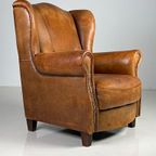 Wingback Fauteuil Schapenleer Klassiek thumbnail 11