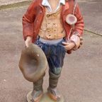 Vintage Gispen Beeld Zigeuner-, Kermis-, Draaiorgel Jongen. thumbnail 5