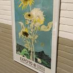 Vintage Jean Jansem Sunflower Poster, Expo'90, Osaka Japan thumbnail 3