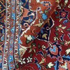 Perzisch Tabriz Vloerkleed Wol Handgeknoopt 253X368Cm - Vintage Tapijt - Rood Blauw Wit thumbnail 14