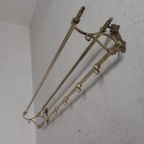 Messing Art Deco Wandkapstok, 136 Cm Breed thumbnail 7