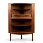 Deens Design Teak Hoek Kast Met Tambour Deuren, 1960S thumbnail 4