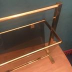 Elegante Origineel Vintage Italiaanse Krantenbak In Messing thumbnail 8