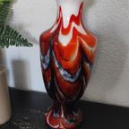 Vintage Vaas Opaline Glas Florence Oranje Wit Grijs 37 Cm thumbnail 8