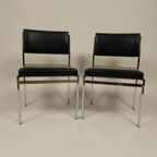 2 X Vintage Zwarte Stoelen, Jaren 60 thumbnail 5