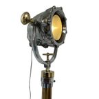 Antique Naval Searchlight Mounted On Brass Base - The Real Deal! - Fully Original And Rewired thumbnail 3