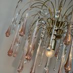 Xl Vintage Roze Murano Kristallen Kroonluchter Hanglamp thumbnail 11