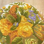 Rond Vintage Kussen Bloemdecor Seventies thumbnail 3