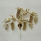Large Italian Floral Gilded Gold Wall Lamp , 1970’S thumbnail 11