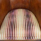 Set Van 2 Cognac-Kleurige, Karaktervolle Vintage Schapenleren Clubfauteuils thumbnail 7