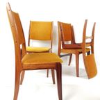 Vintage Deense Stoelen | 6 Oker Gele Stoelen Teak Danish thumbnail 5