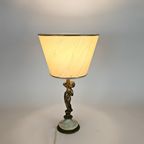 Art Nouveau Stijl - Tafellamp - Verguld - Engel - Marmer - 3E Kwart 20E Eeuw thumbnail 2