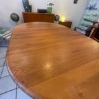 Vintage Deens Design Eettafel Ovaal/Rond, Massief Teak, Verlengbaar thumbnail 10