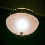 Vintage Hanging Lamp Made Of Glass And Chrome thumbnail 9