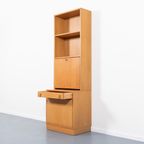 1970’S Vintage Swedish Two Piece Oak Bar Cabinet / Boekenkast thumbnail 4