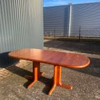 Vintage Eettafel Teak Uitschuifbaar Deens Massief thumbnail 6