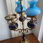 Italian Tafel Lamp In Brons Een Murano Glass thumbnail 3