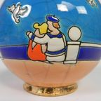 Bolvaasje ''Le Bal'' Van Jean Boggio Voor Emaux Longwy, Jaren 90 thumbnail 3