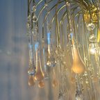 3 Stuks ! Vintage Roze Murano Teardrop Hanglampen Pegels Italiaans thumbnail 2