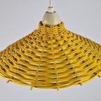 Vintage Riet Rotan Geel Hanglamp Scandinavisch ’60 Boho Lamp thumbnail 10