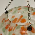 Art Deco - Hanging Flower Pot - Glass - Multi Color Spotted - Including Chains thumbnail 7